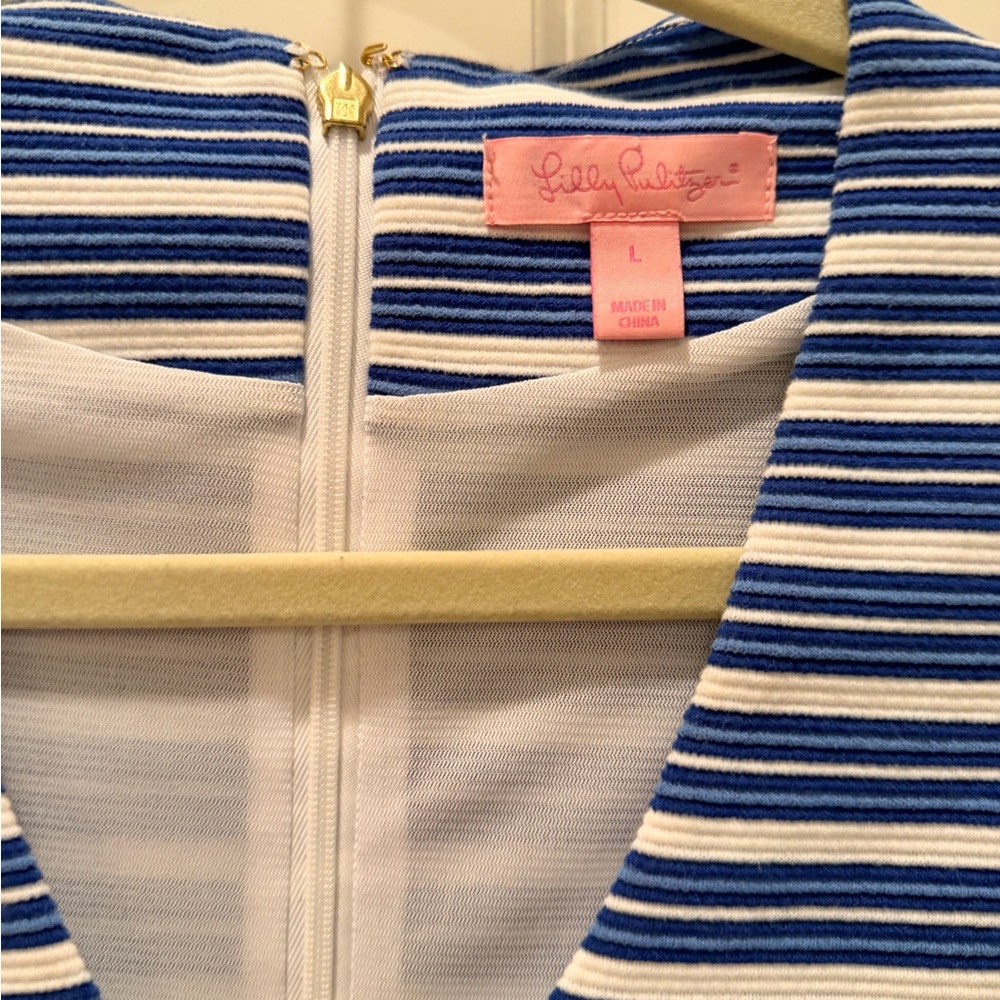 Lilly Pulitzer Blue and White Striped Casual Dress - Picture 2 of 3